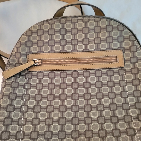 Nine West Camel Tan Small Mini Backpack Bag Pockets Clean No Wear Cloth - Picture 6 of 12